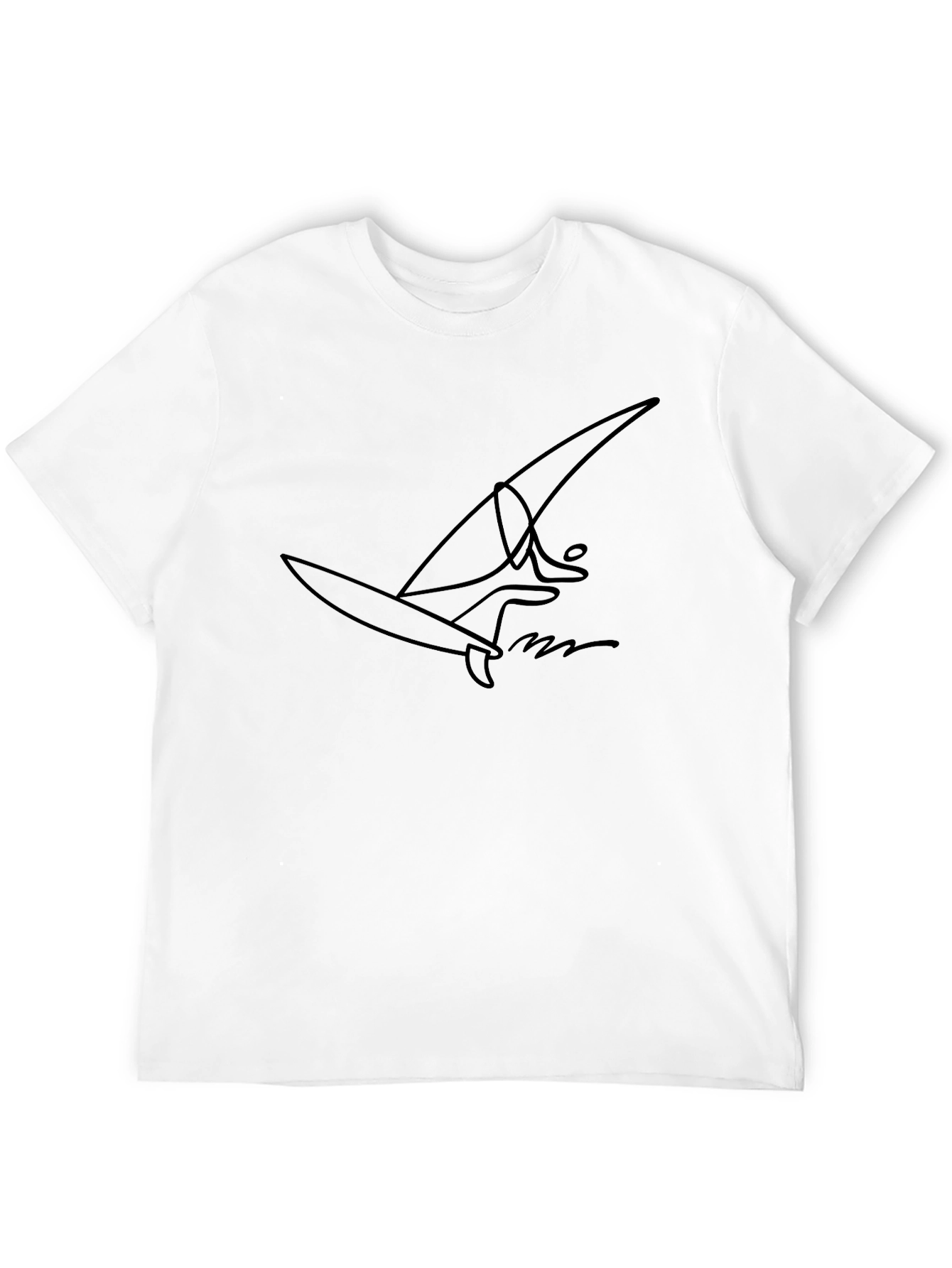 Minimalist Surfer Graphic Black T-Shirt