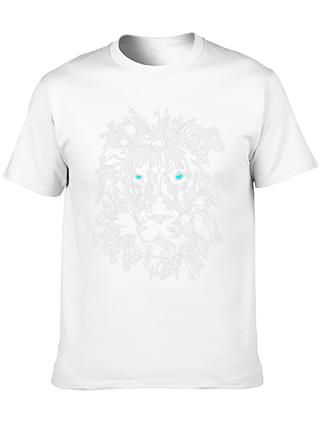 Abstract Lion Graphic Print Black T-Shirt