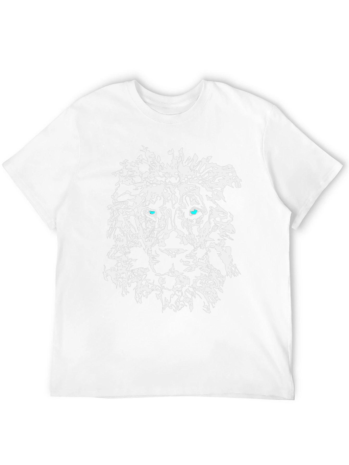 Abstract Lion Graphic Print Black T-Shirt