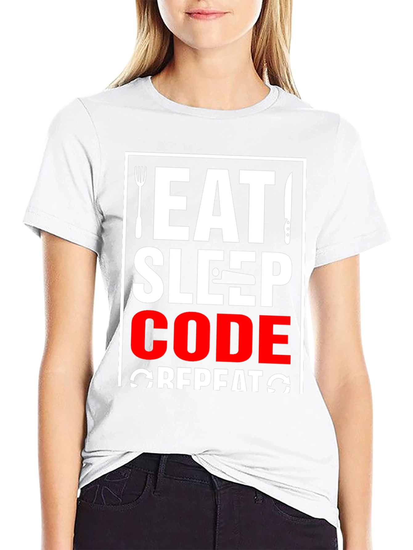 Eat Sleep Code Repeat Graphic Tee - Programmer Shirt