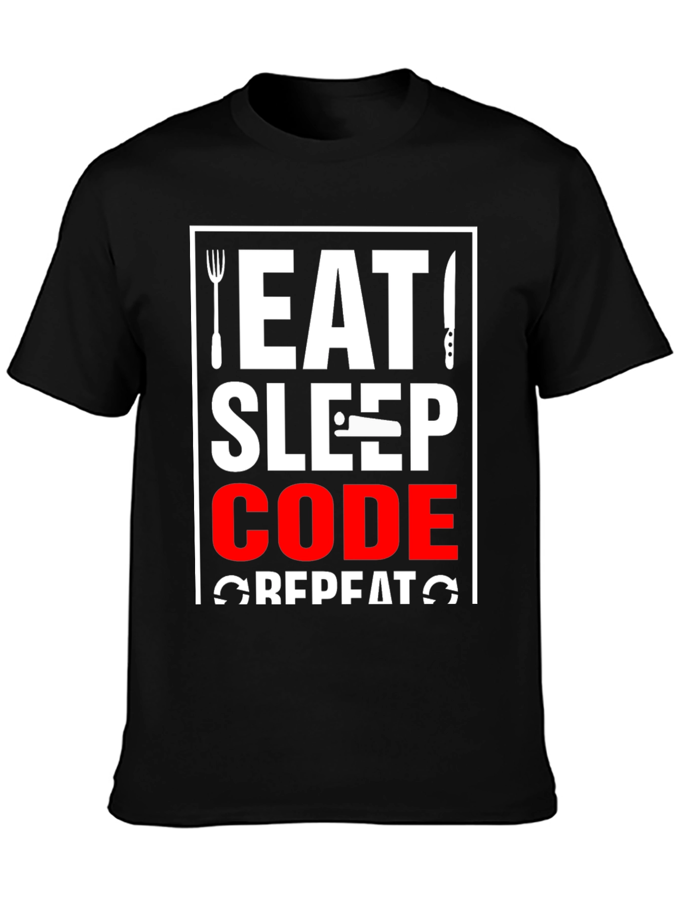 Eat Sleep Code Repeat Graphic Tee - Programmer Shirt