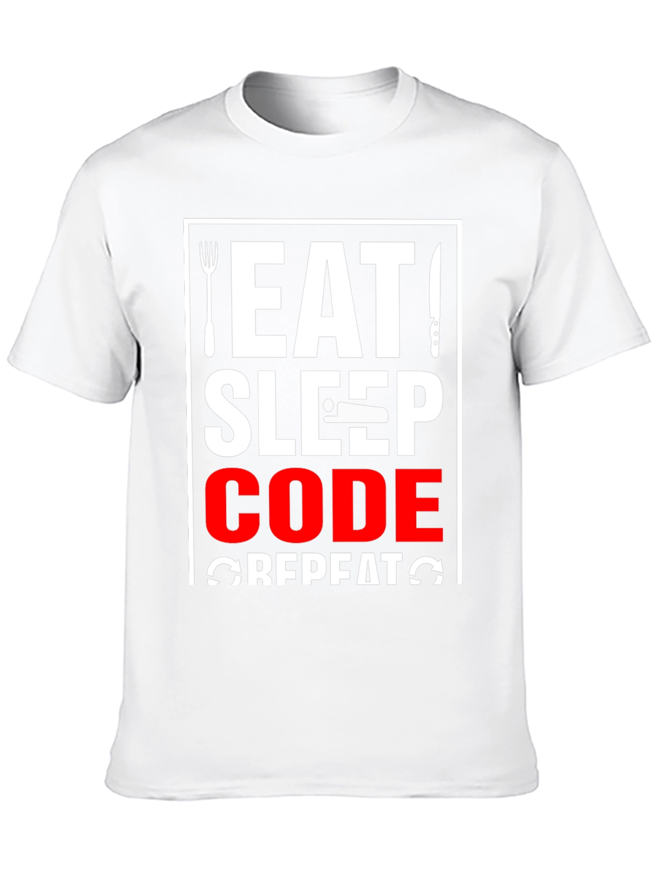 Eat Sleep Code Repeat Graphic Tee - Programmer Shirt