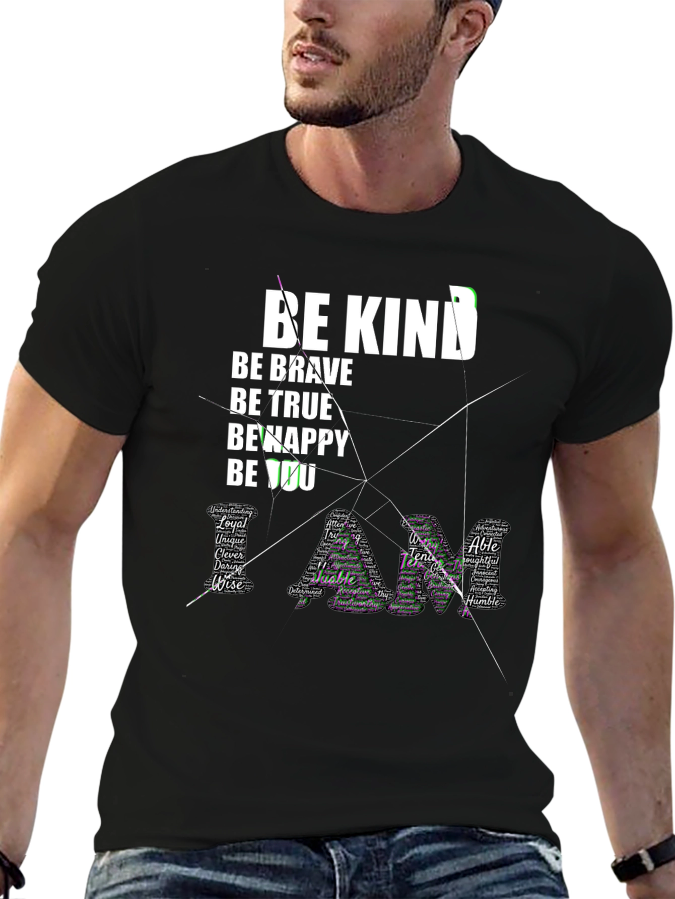Be Kind Graphic Tee - Inspirational Word Art