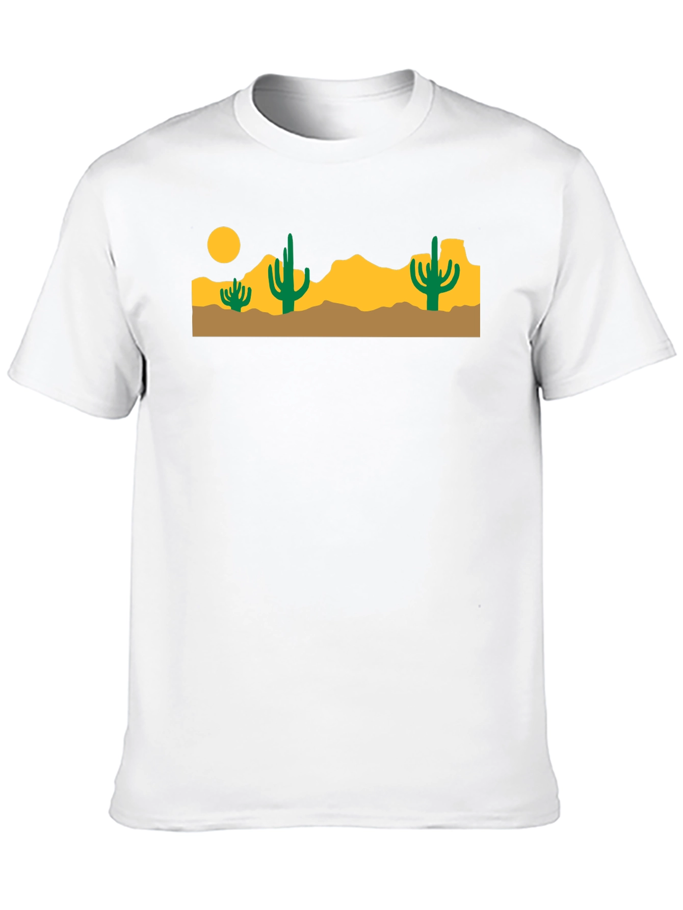 Desert Cactus Graphic Tee - Black Cotton T-Shirt