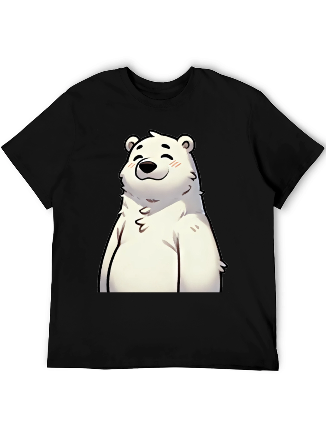 Cute Polar Bear Graphic Black T-Shirt