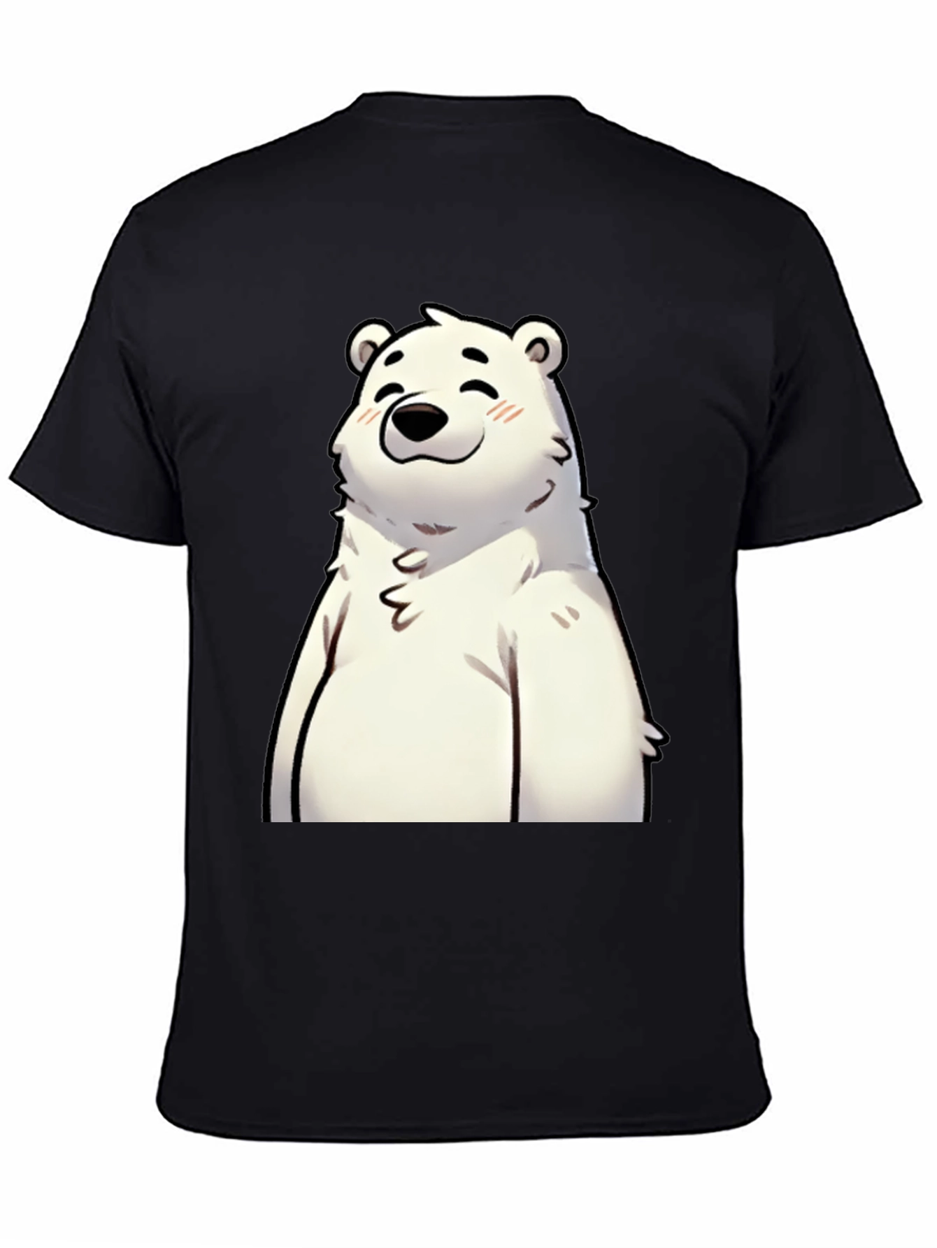 Cute Polar Bear Graphic Black T-Shirt