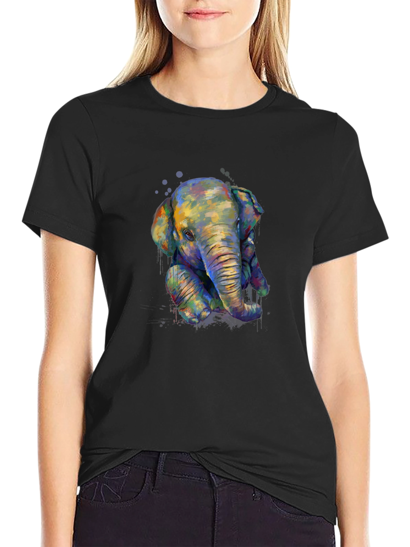 Elephant Graphic Print T-Shirt - Casual Style