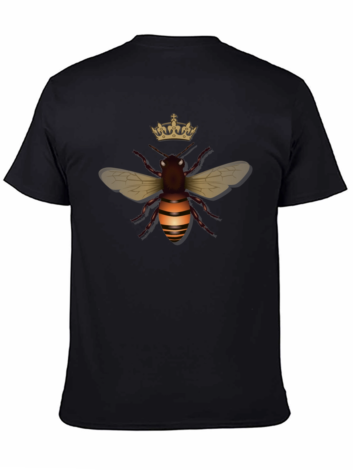 Crowned Bee Graphic Tee - Stylish Black T-Shirt