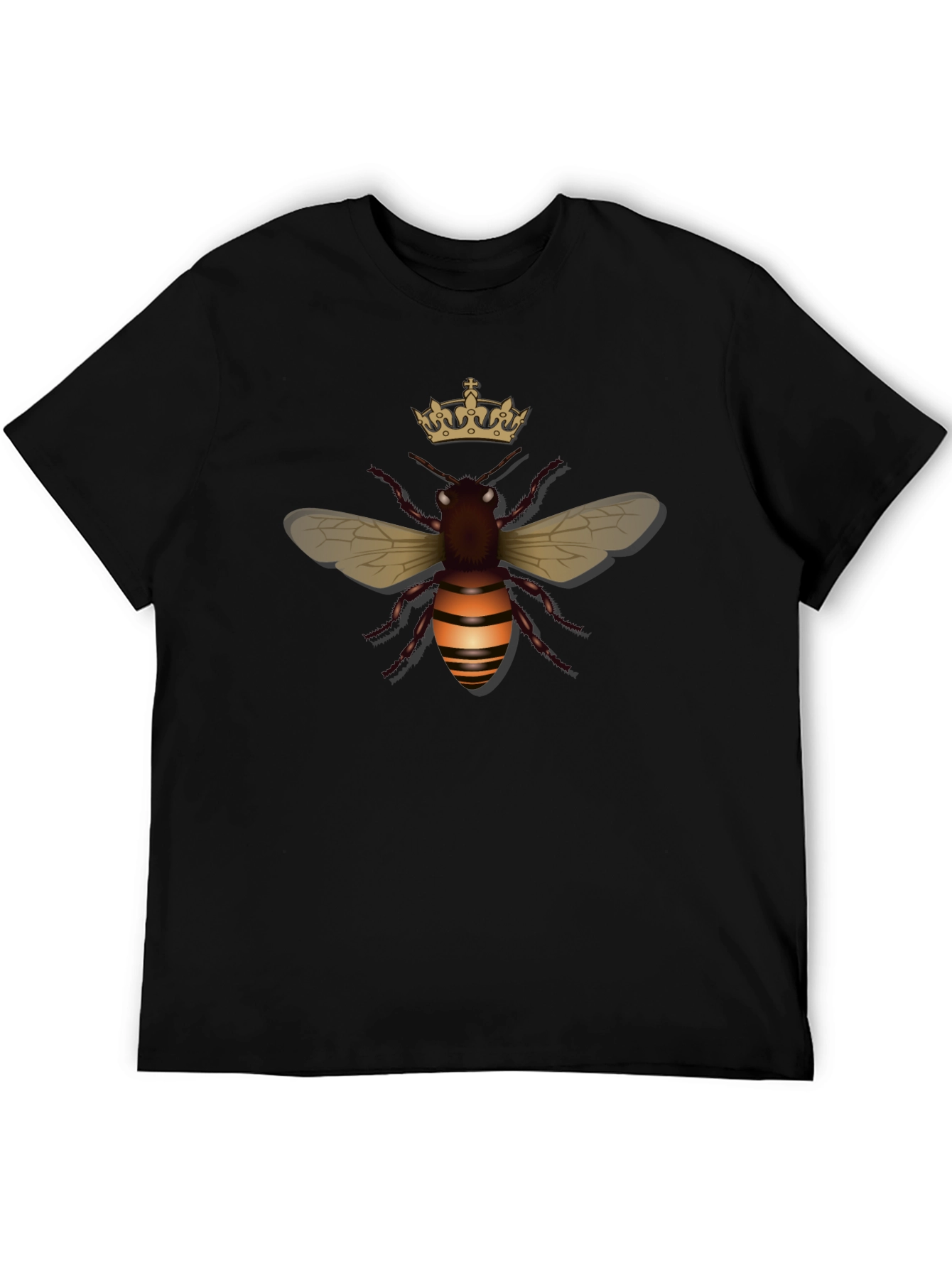 Crowned Bee Graphic Tee - Stylish Black T-Shirt
