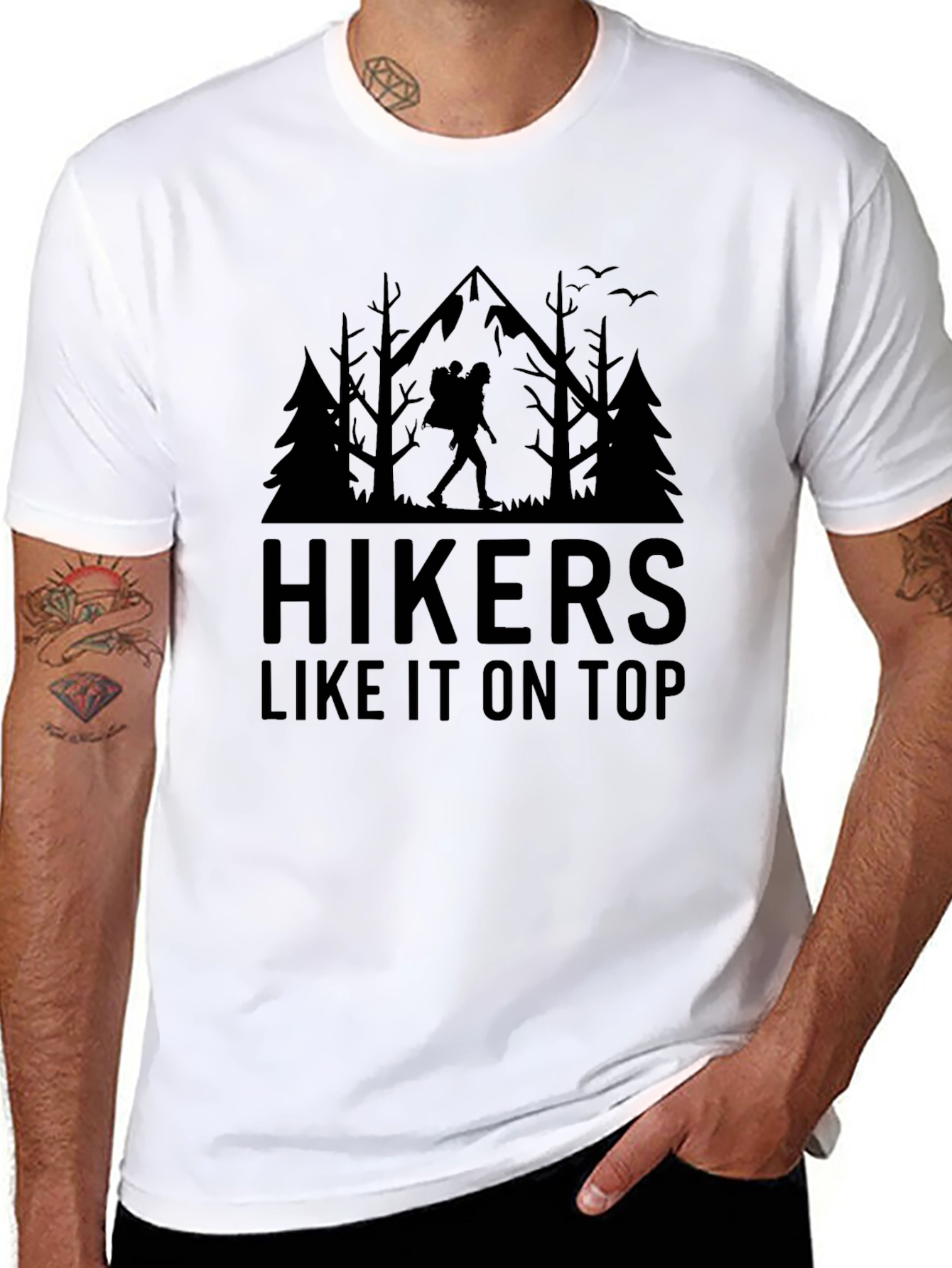 Hikers Like It On Top Black Graphic Tee