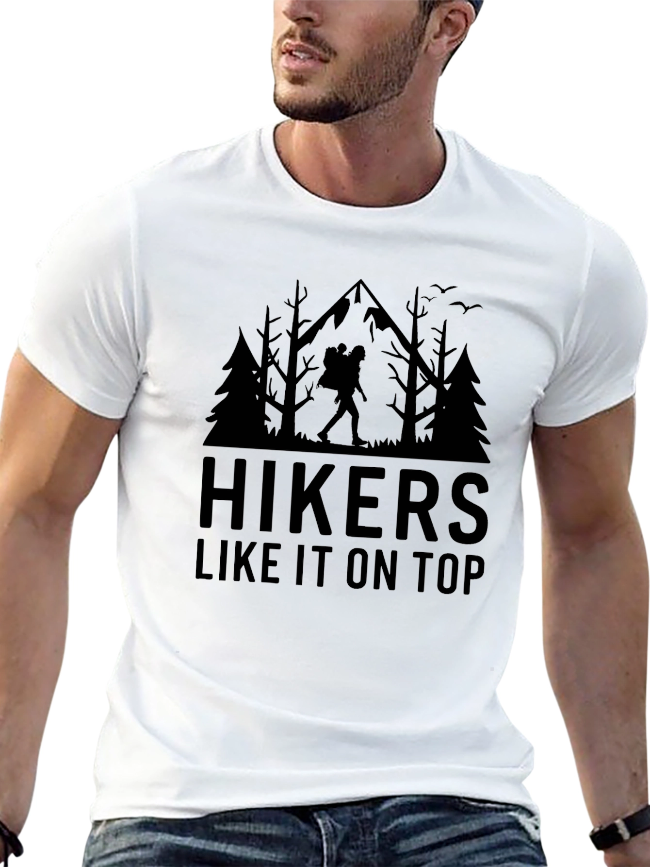 Hikers Like It On Top Black Graphic Tee