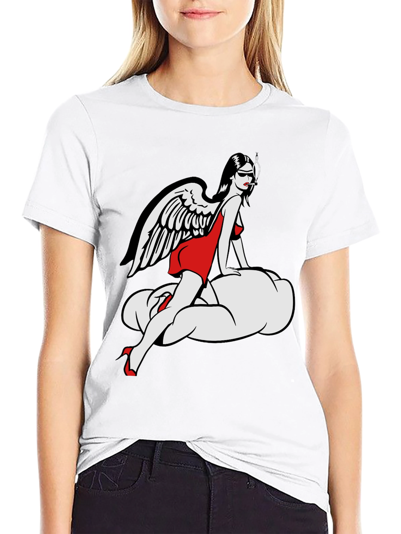 Angel on Cloud T-Shirt - Unique Graphic Tee