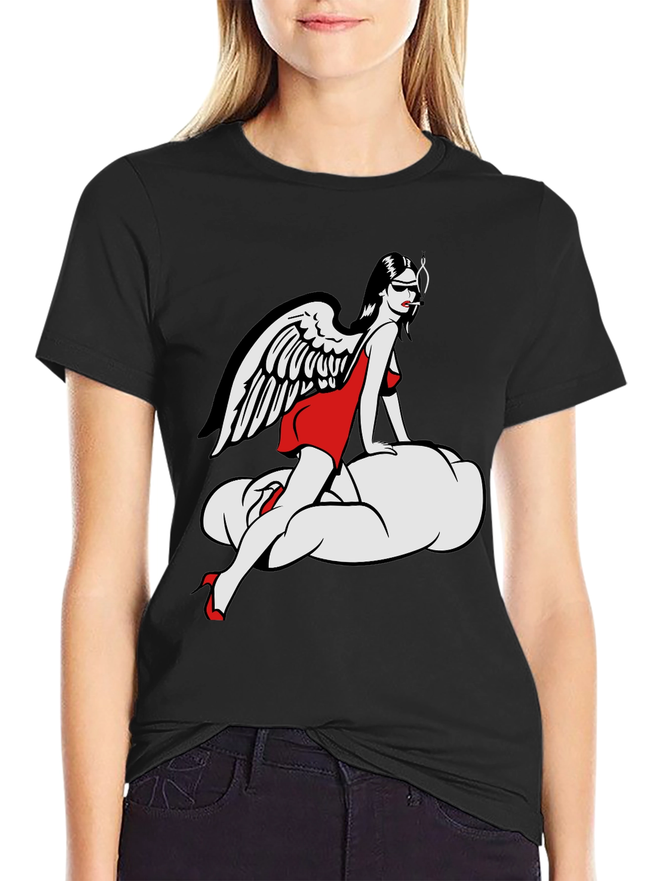 Angel on Cloud T-Shirt - Unique Graphic Tee