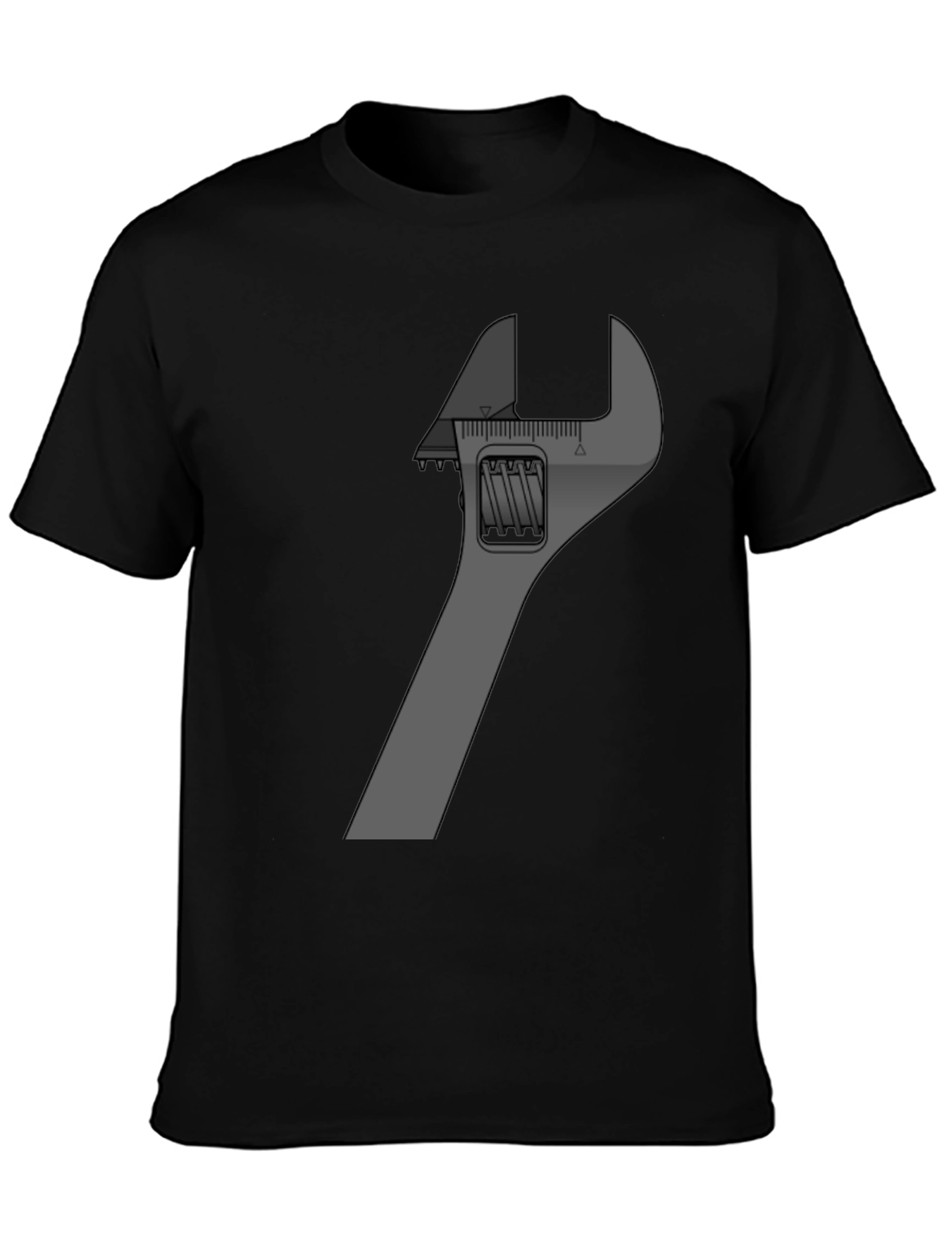 Adjustable Wrench Graphic Tee - Black Cotton Blend