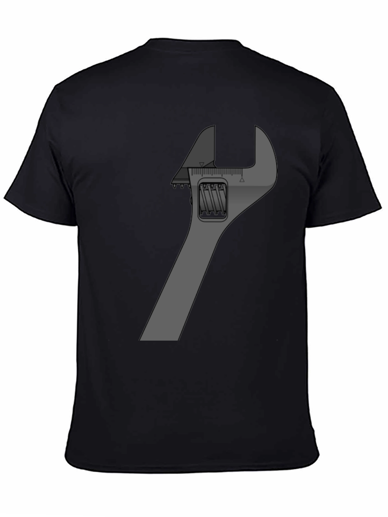 Adjustable Wrench Graphic Tee - Black Cotton Blend