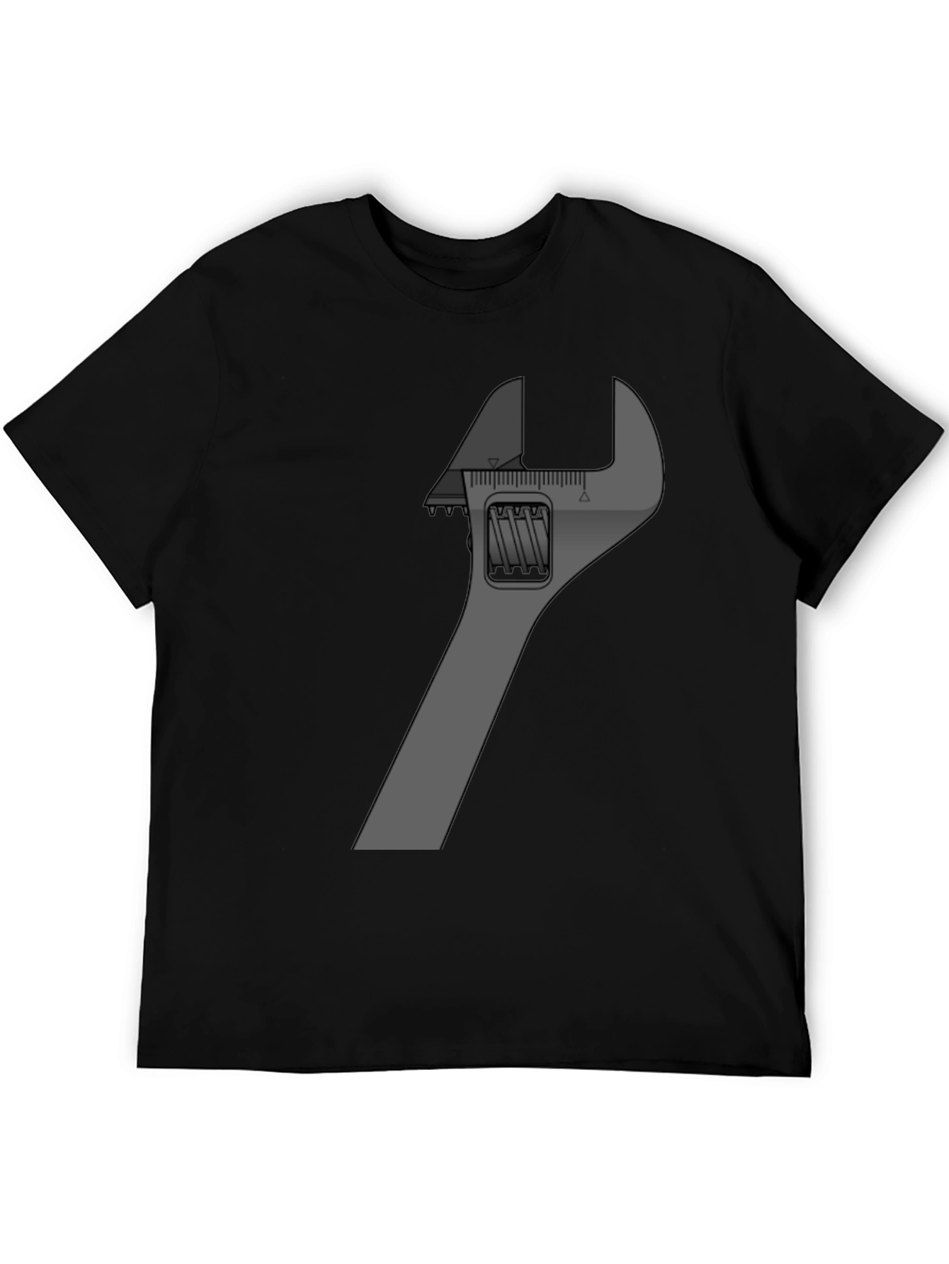 Adjustable Wrench Graphic Tee - Black Cotton Blend