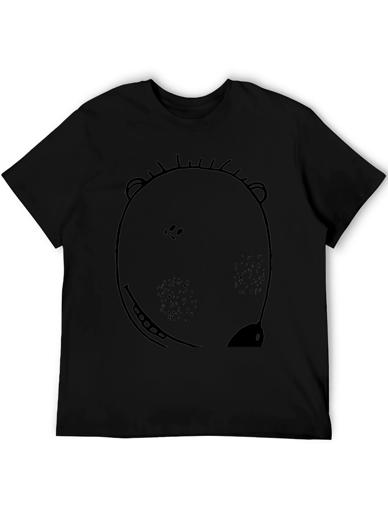 Bear Graphic Print Black T-Shirt for Men