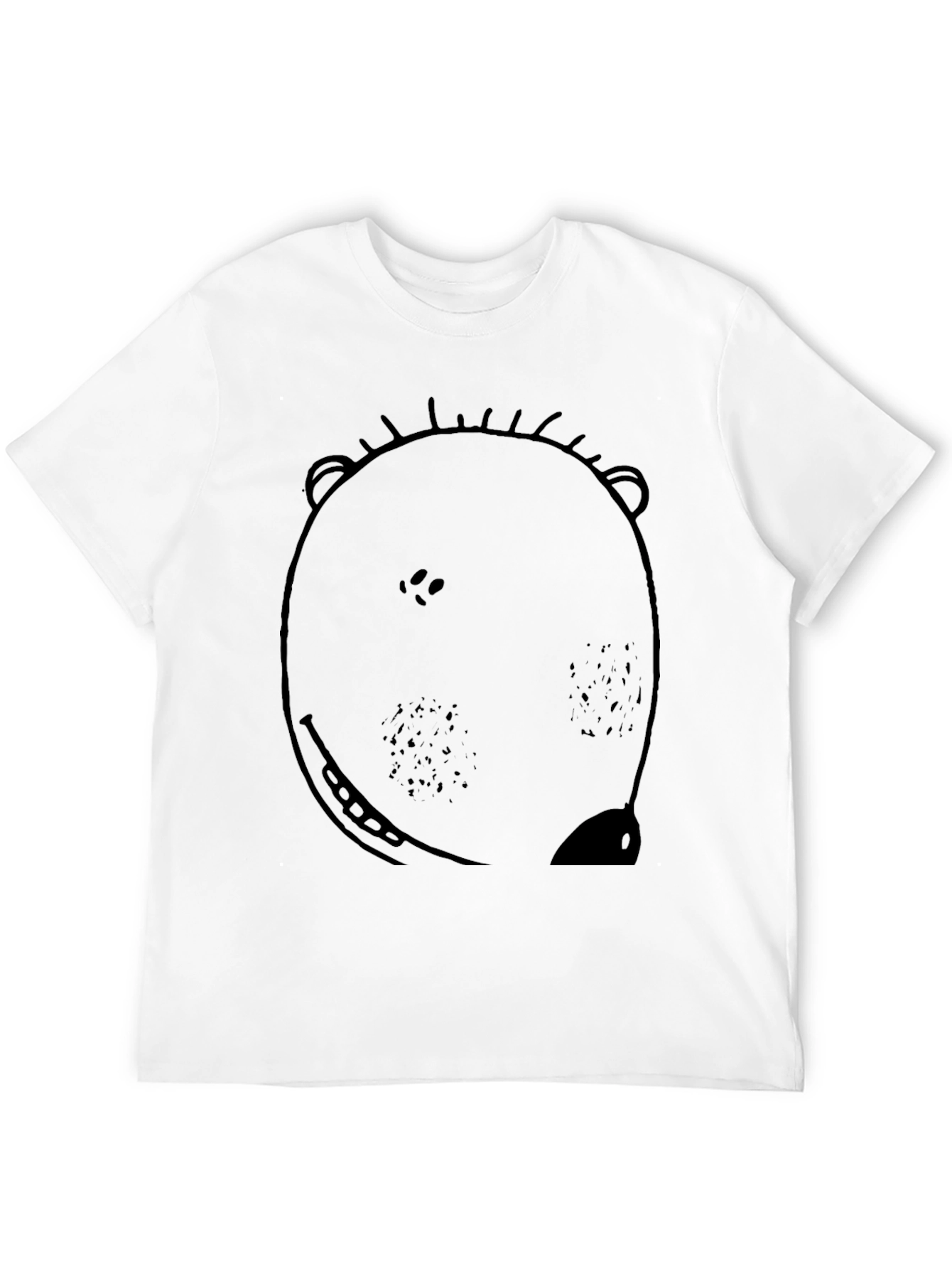 Bear Graphic Print Black T-Shirt for Men
