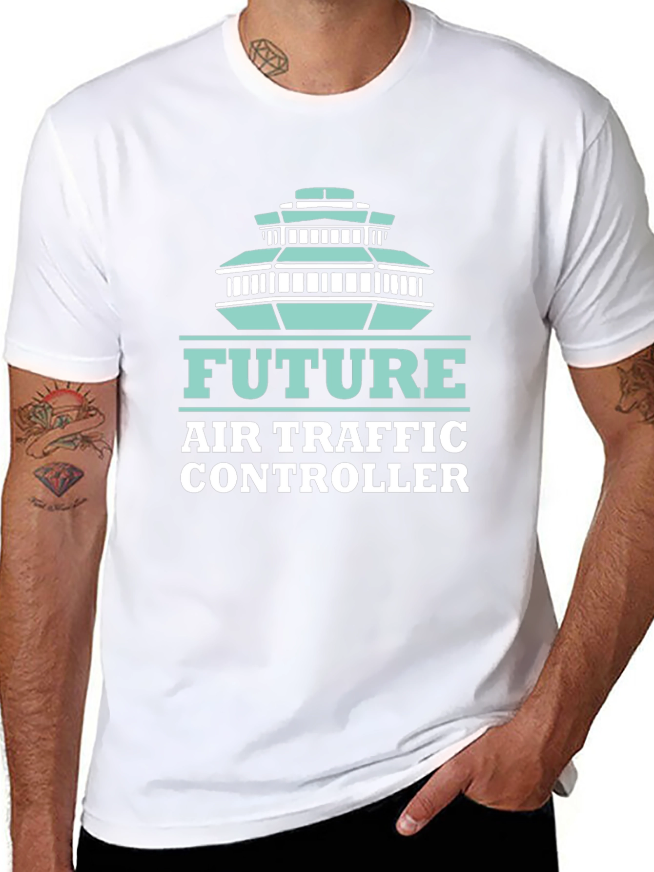 Future Air Traffic Controller Black Graphic Tee