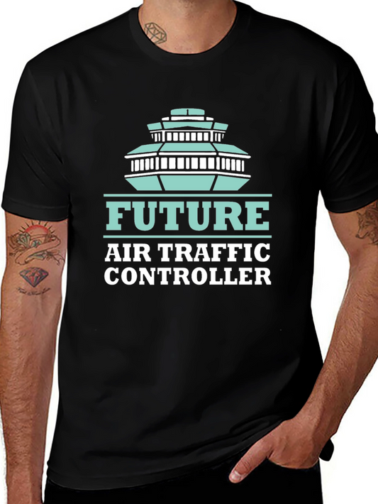 Future Air Traffic Controller Black Graphic Tee