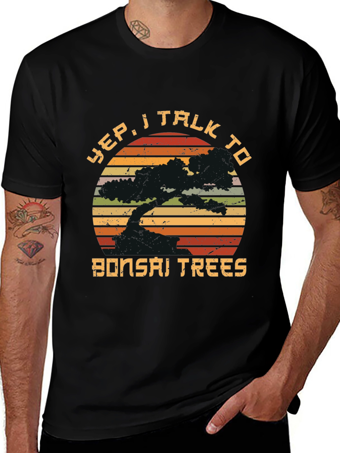 Yep I Talk to Bonsai Trees Graphic T-Shirt