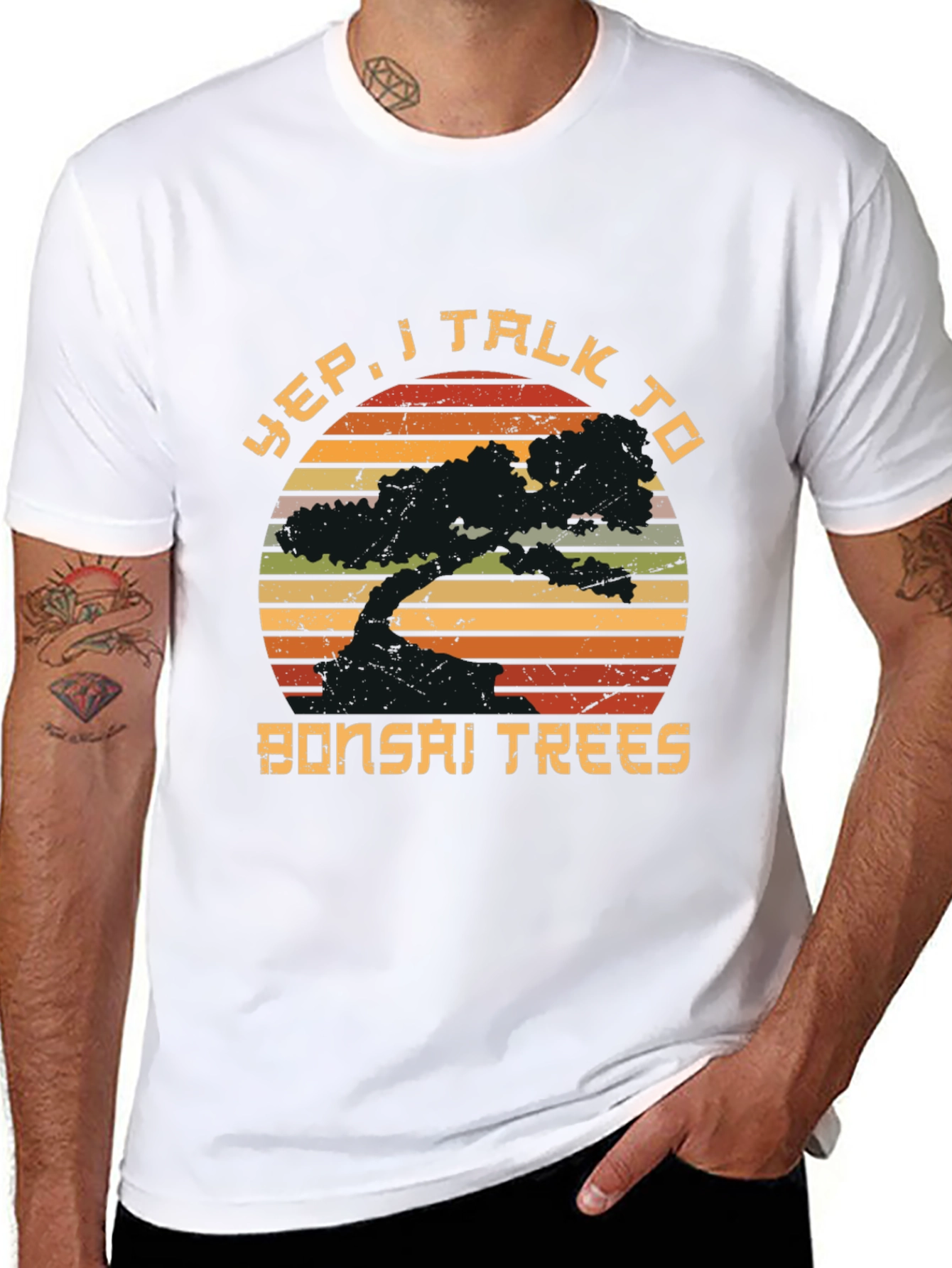 Yep I Talk to Bonsai Trees Graphic T-Shirt
