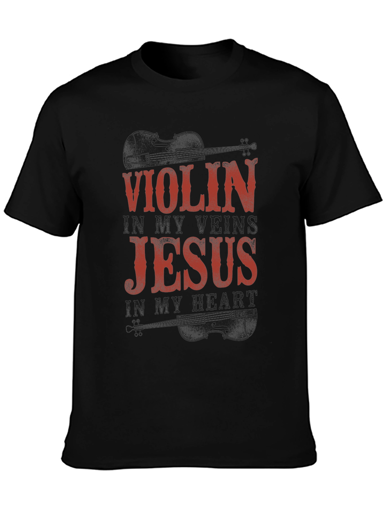 Violin & Jesus Black T-Shirt