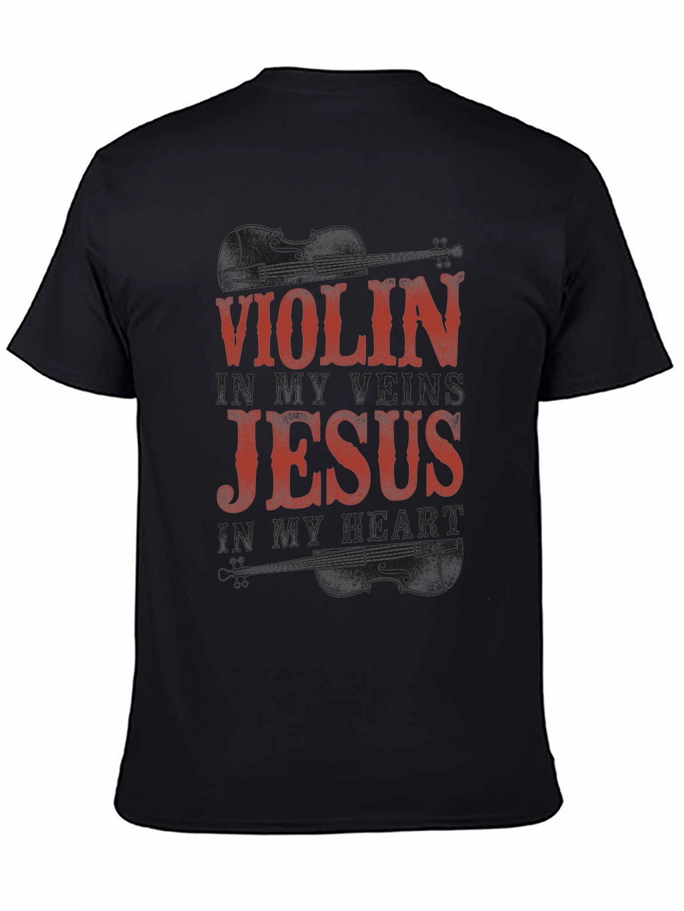 Violin & Jesus Black T-Shirt