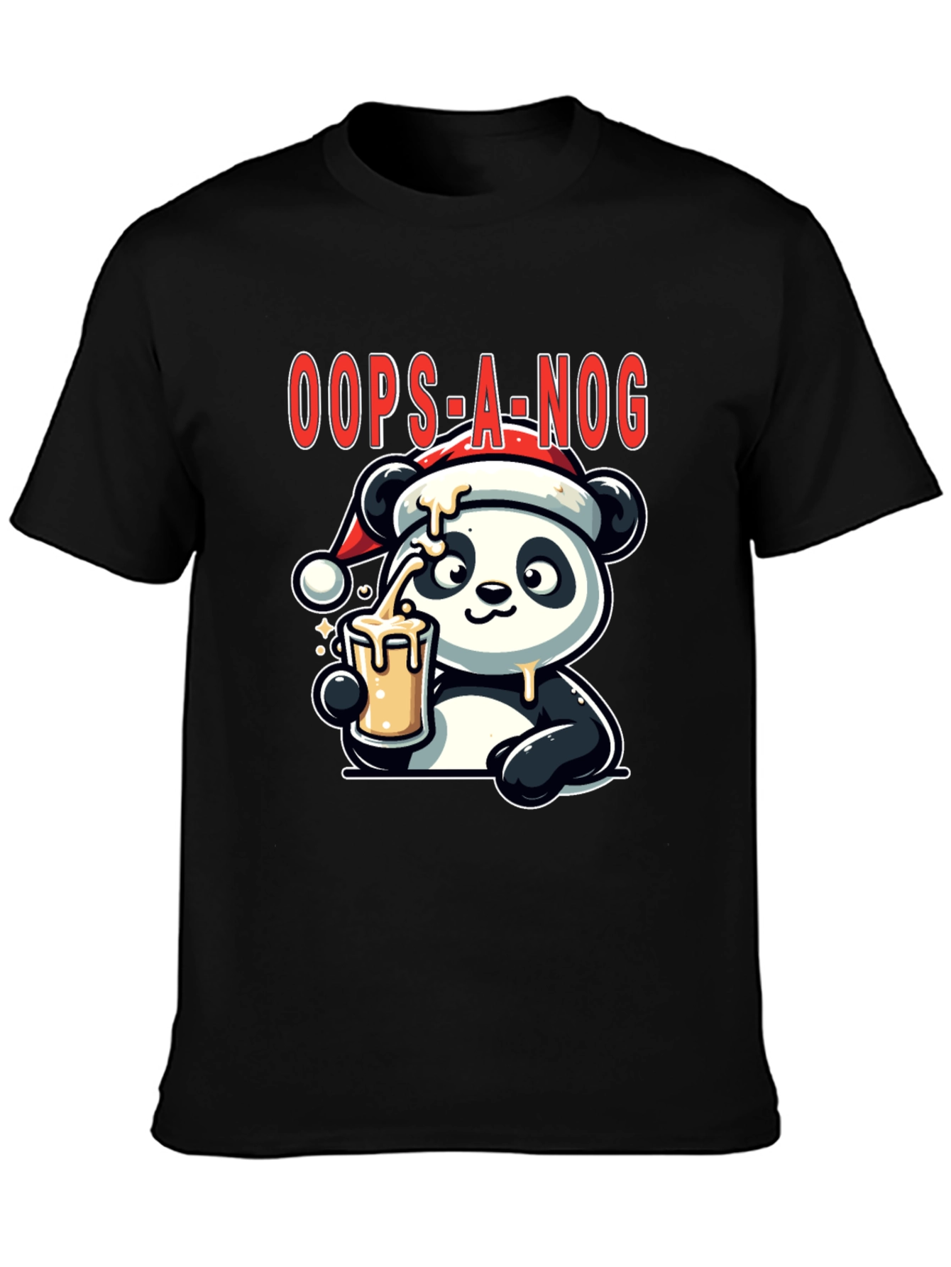 Oops-A-Nog Panda Christmas T-Shirt