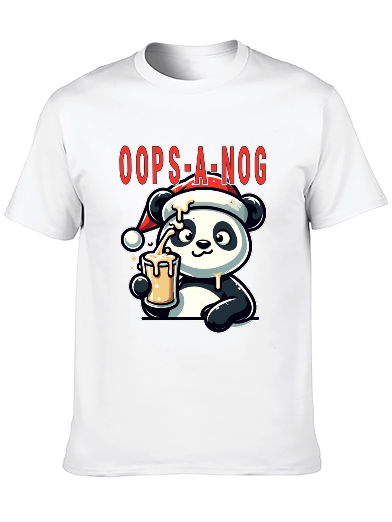 Oops-A-Nog Panda Christmas T-Shirt