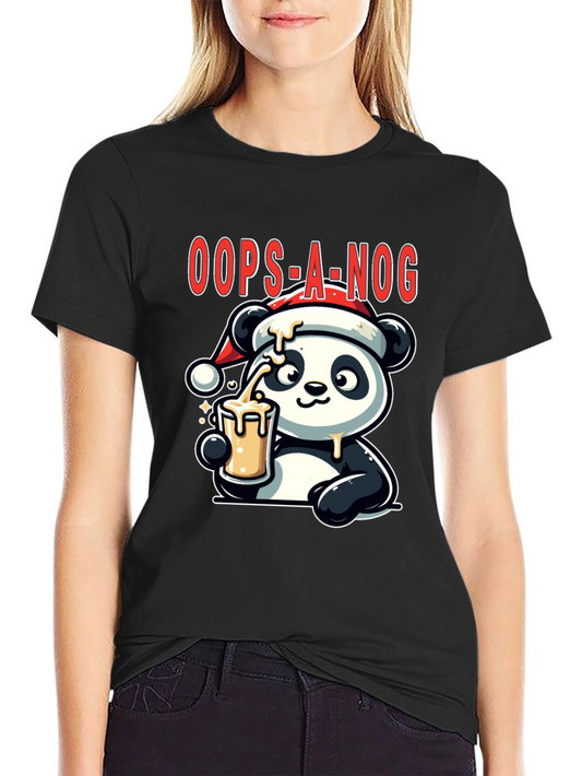 Oops-A-Nog Panda Christmas T-Shirt