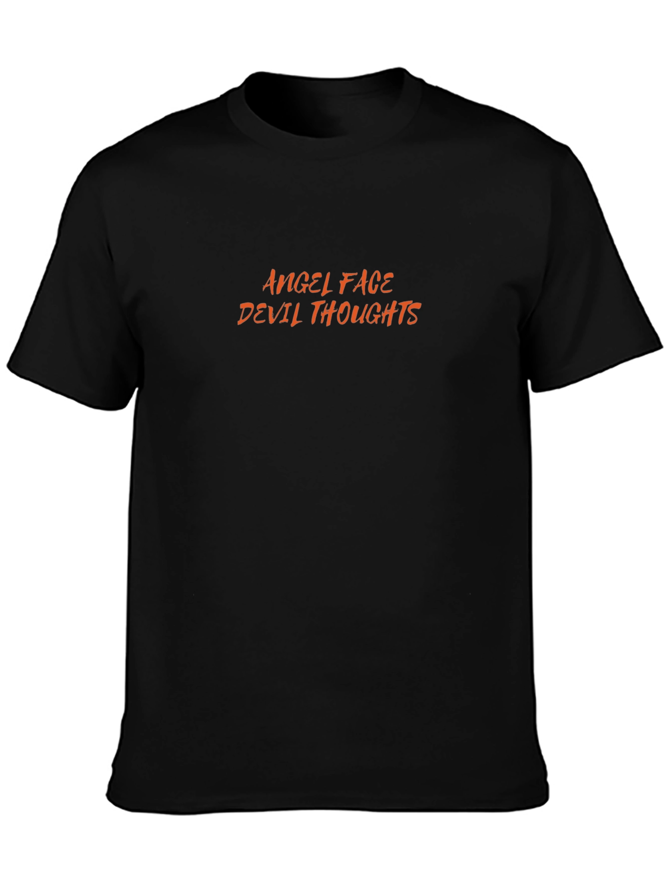Angel Face Devil Thoughts Graphic Tee - Black