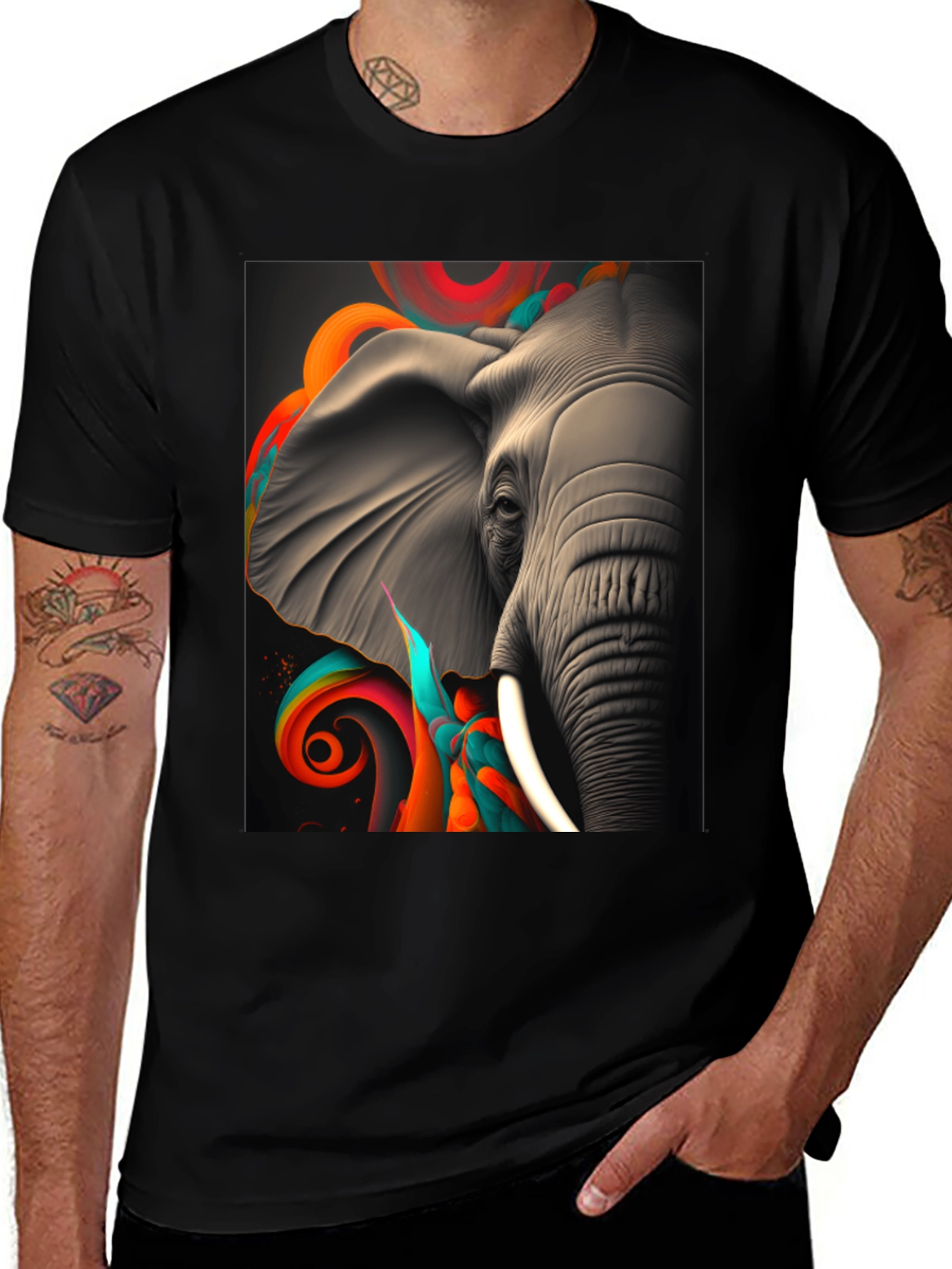 Elephant Art T-Shirt - Unique Design