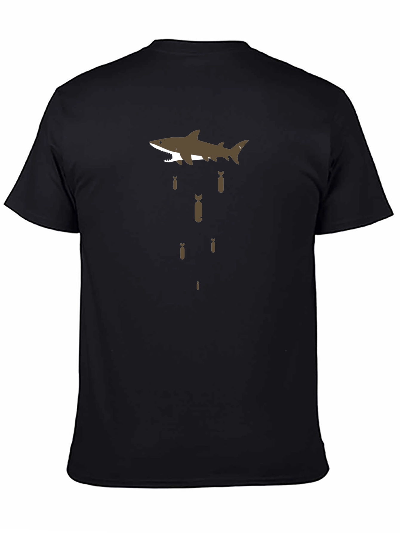Shark Bombing Graphic Tee - Black Cotton T-Shirt