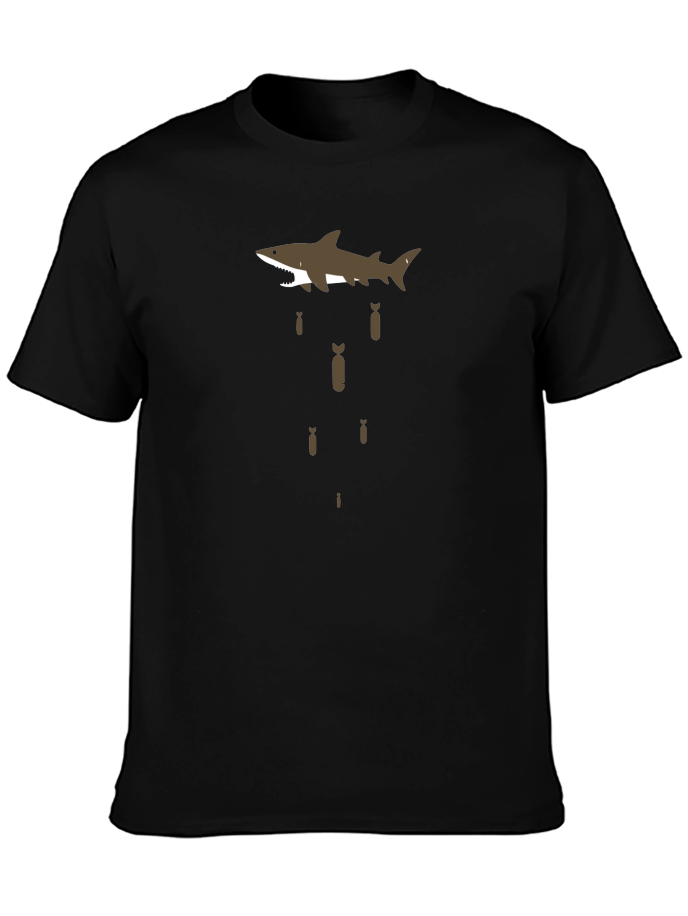 Shark Bombing Graphic Tee - Black Cotton T-Shirt