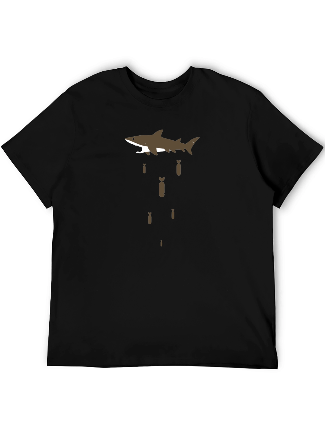 Shark Bombing Graphic Tee - Black Cotton T-Shirt