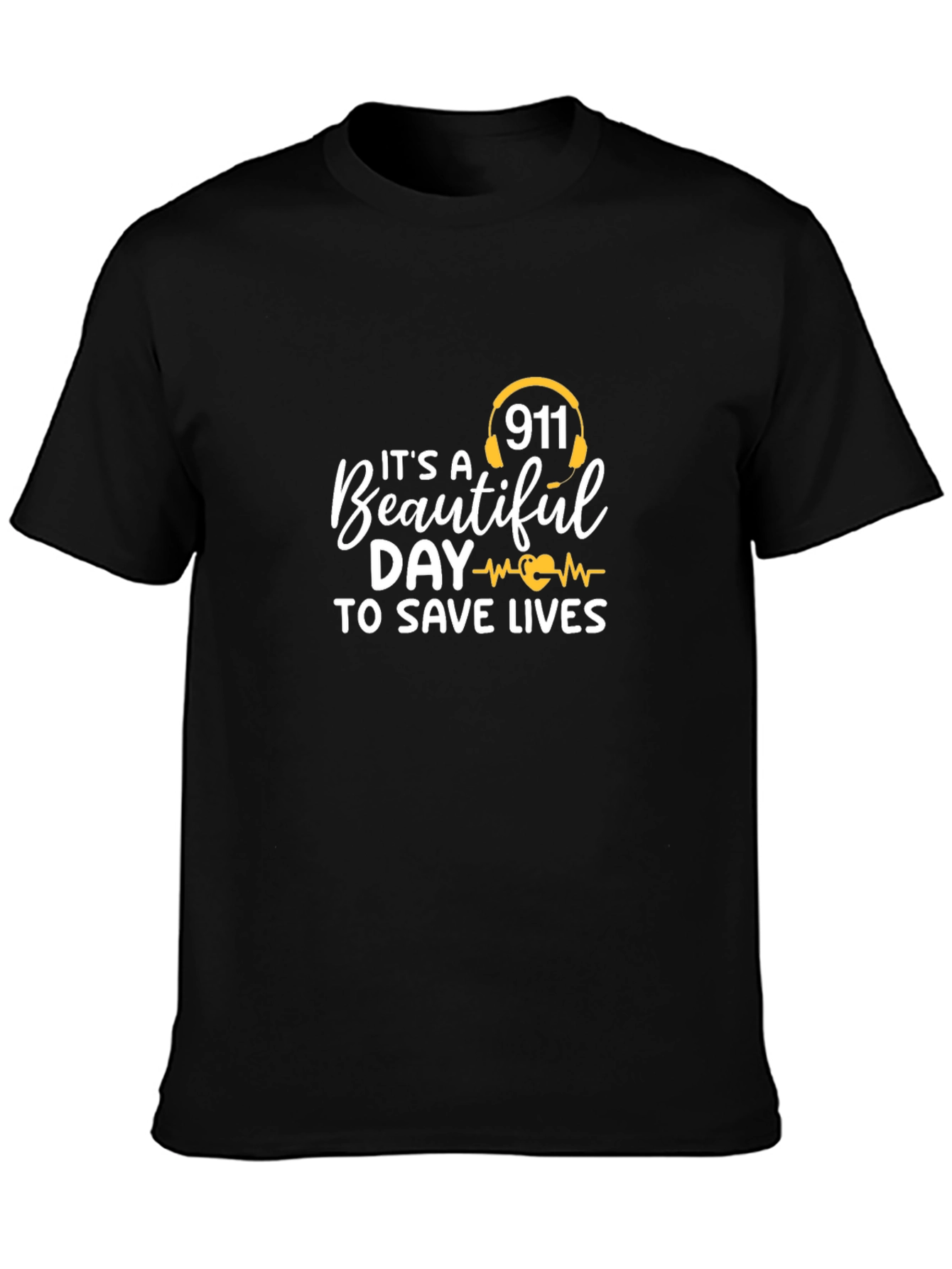 911 Save Lives Graphic Tee - Black