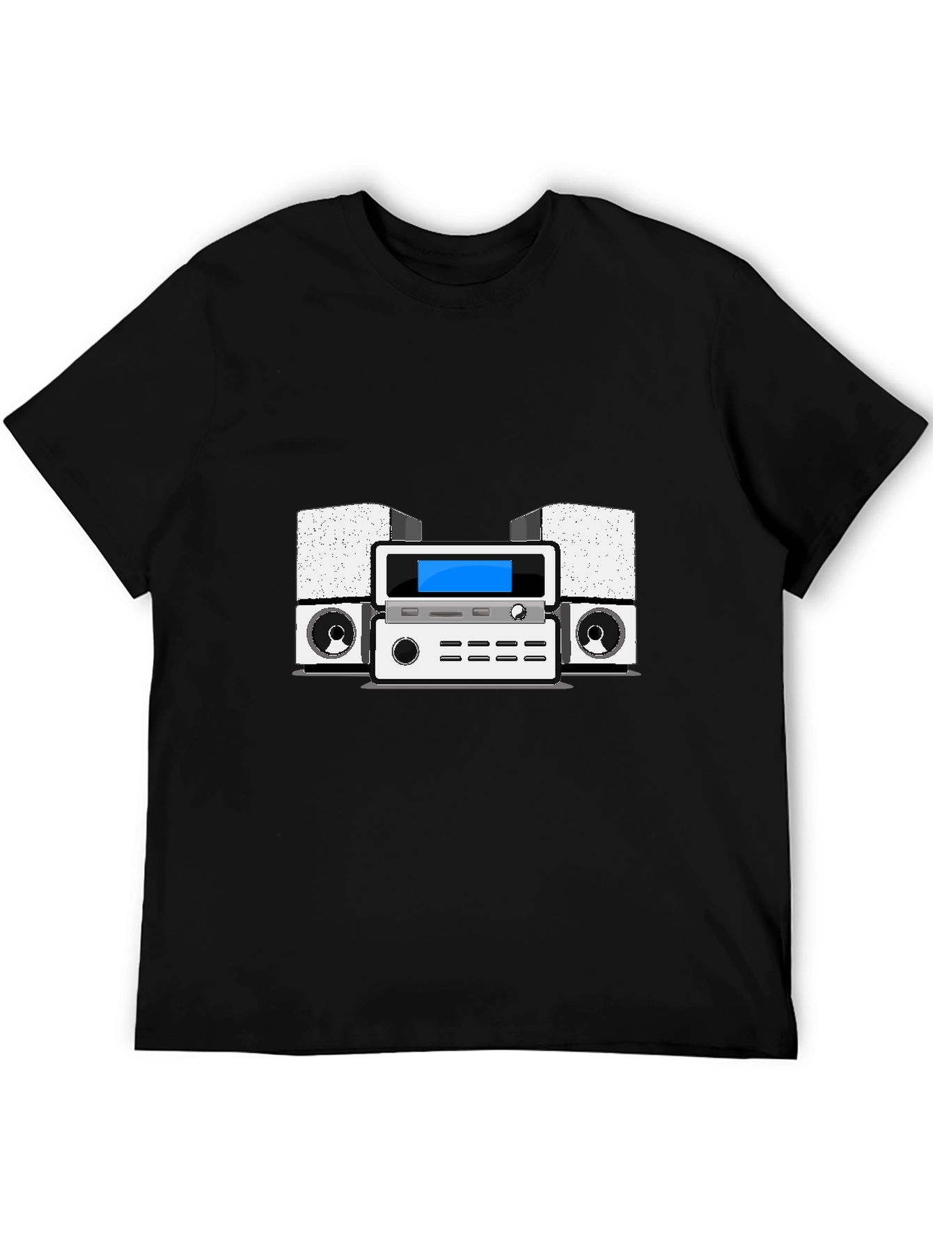 Retro Stereo System Graphic Tee - Black