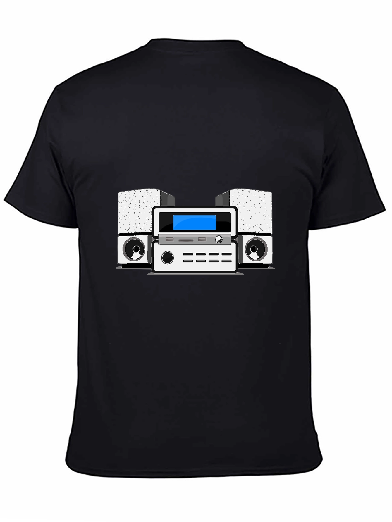 Retro Stereo System Graphic Tee - Black