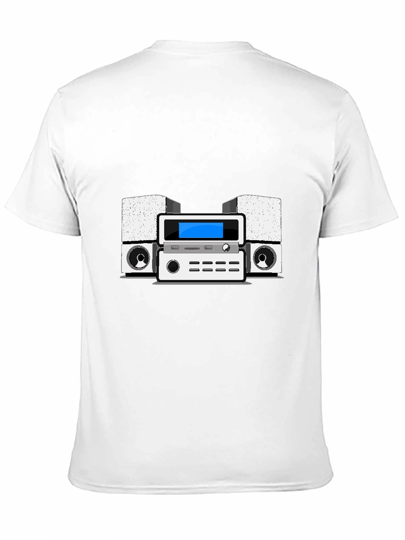 Retro Stereo System Graphic Tee - Black