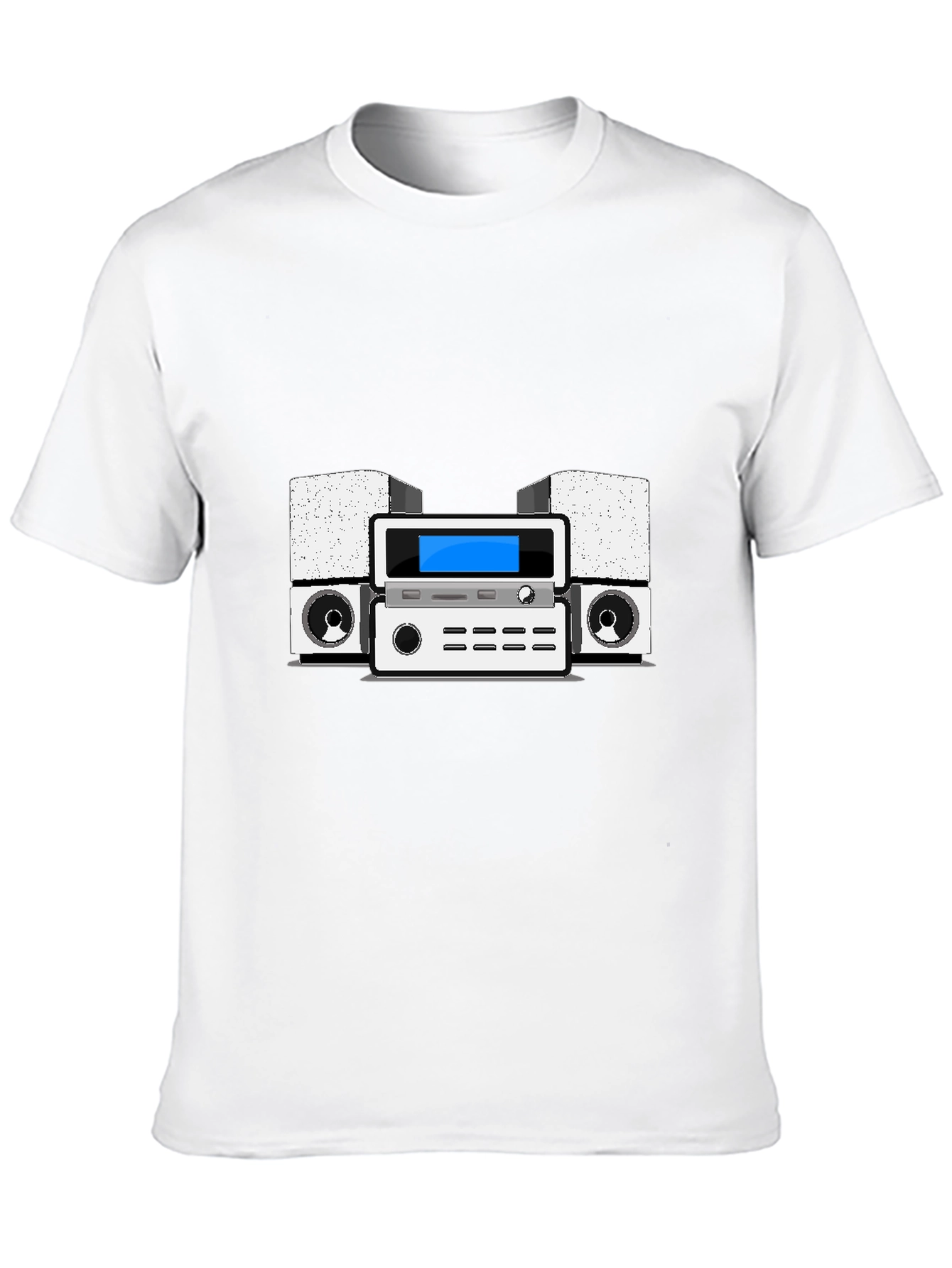 Retro Stereo System Graphic Tee - Black