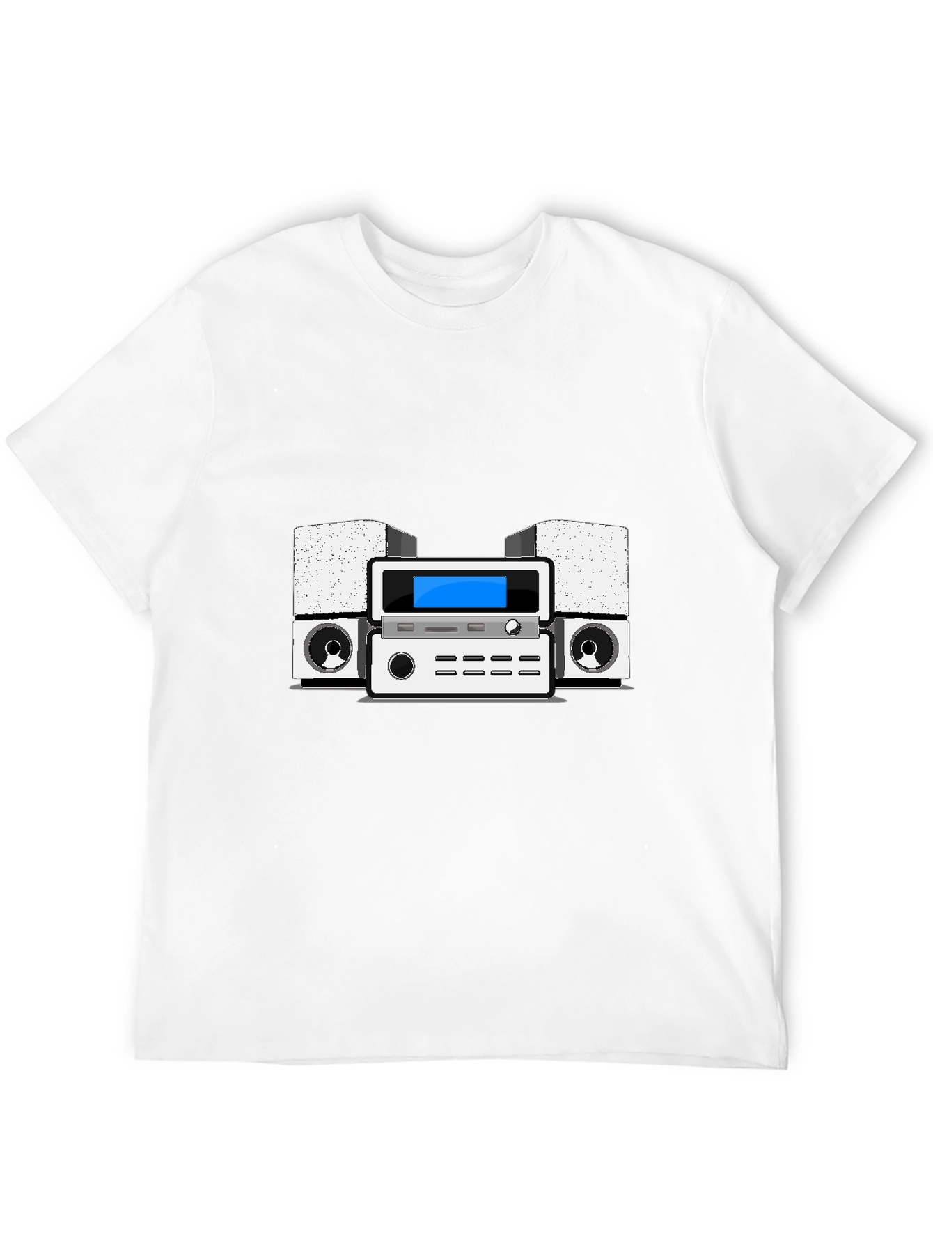 Retro Stereo System Graphic Tee - Black