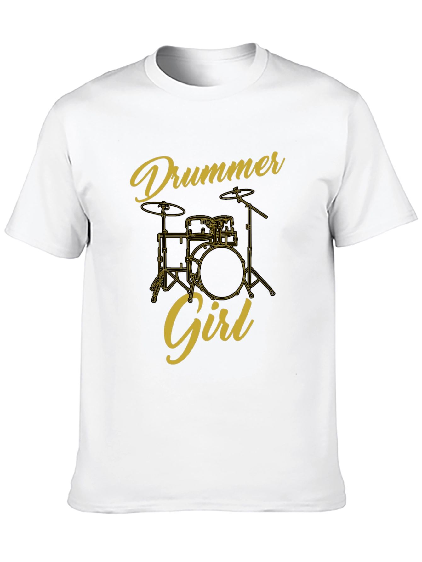 Drummer Girl Black T-Shirt - Music Lover Tee
