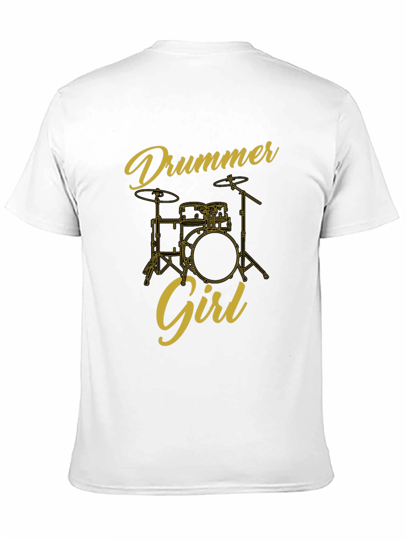 Drummer Girl Black T-Shirt - Music Lover Tee