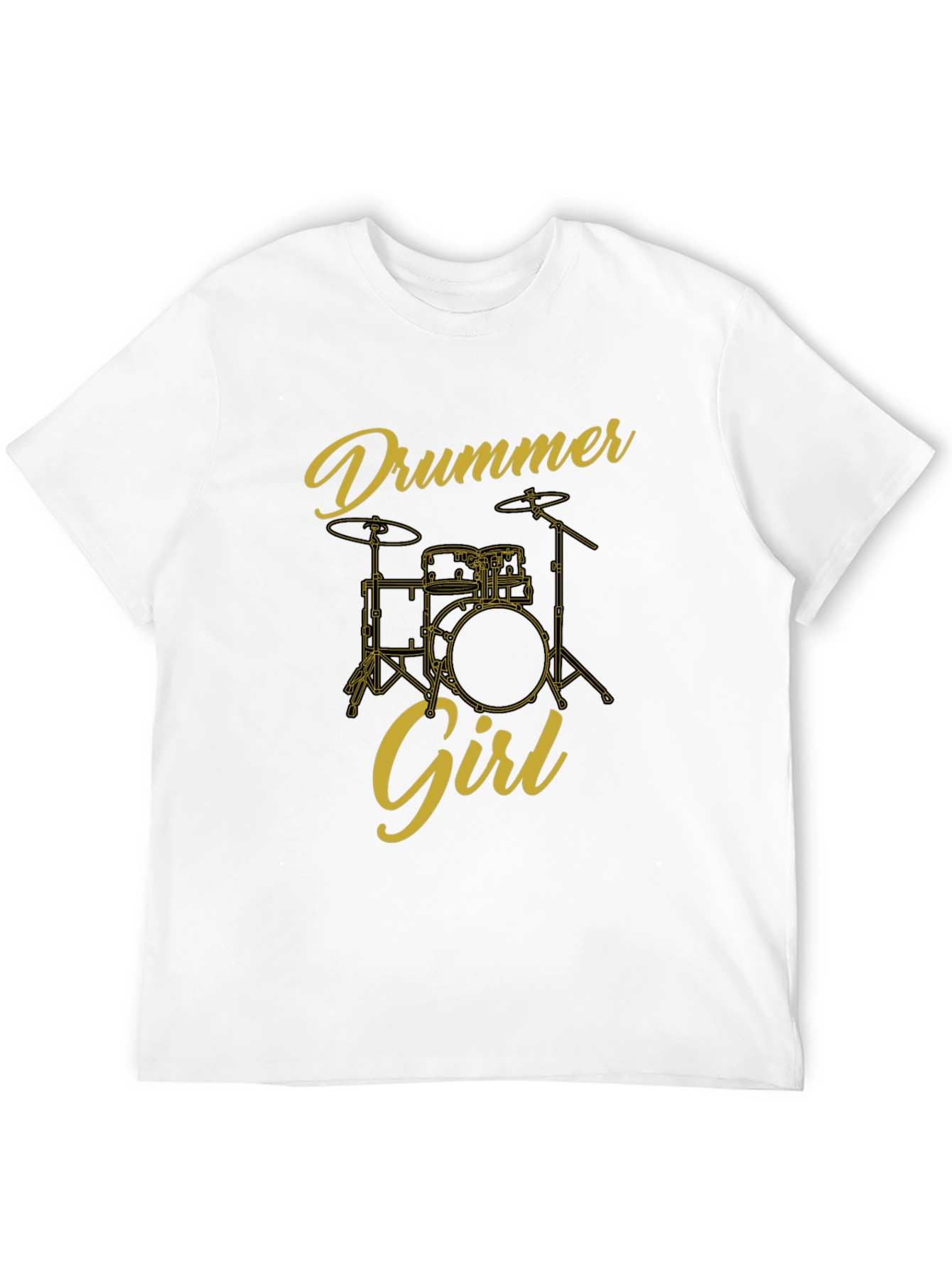 Drummer Girl Black T-Shirt - Music Lover Tee