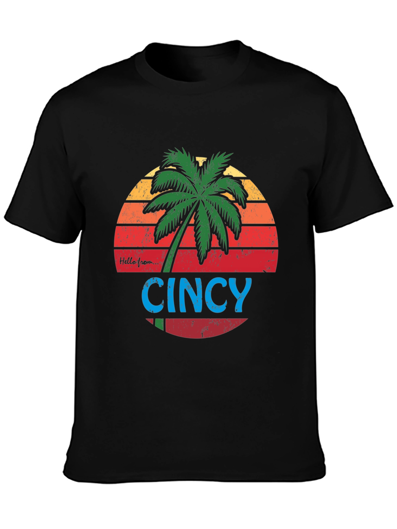 Cincy Palm Tree Graphic Tee - Black