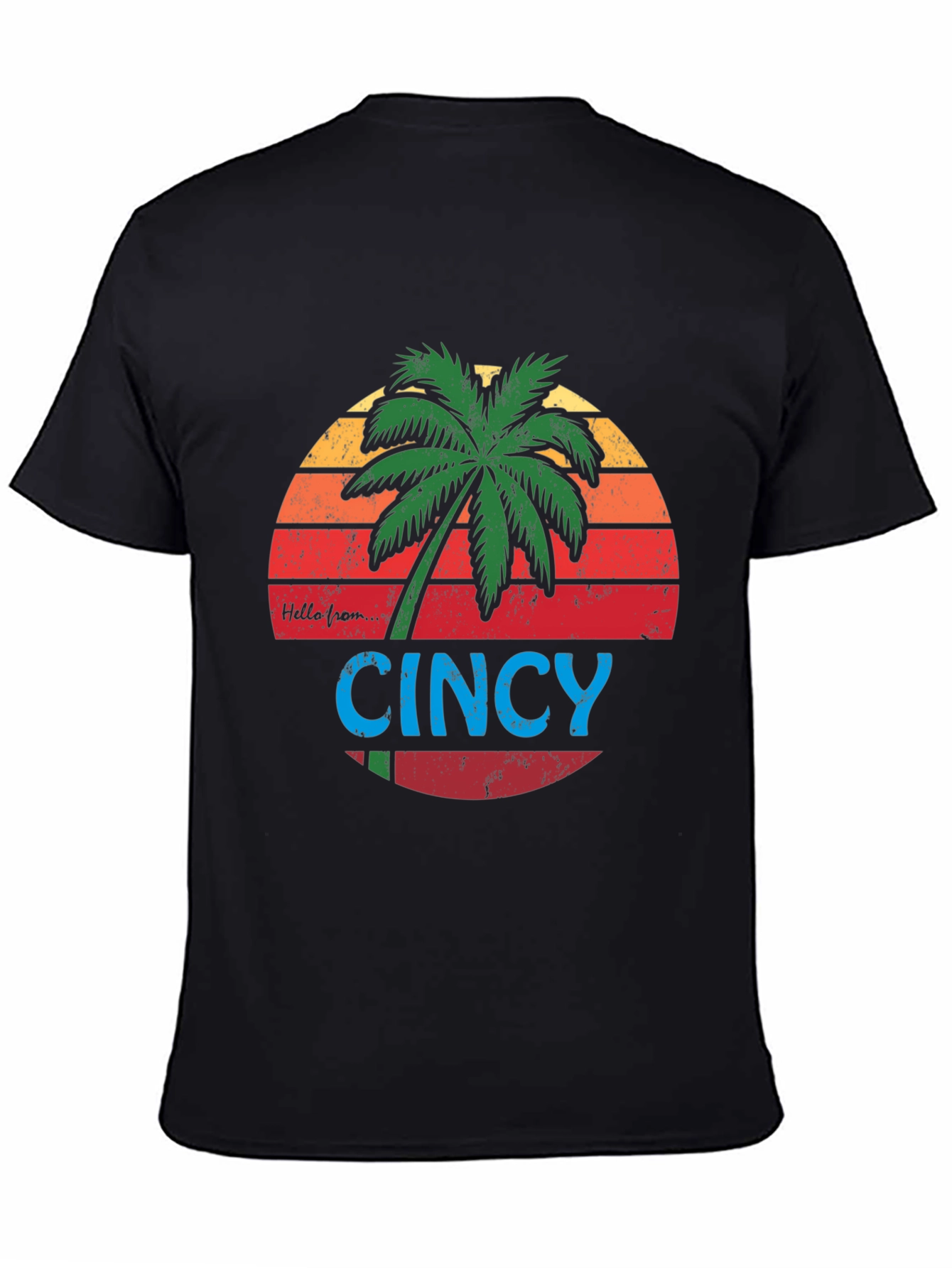 Cincy Palm Tree Graphic Tee - Black