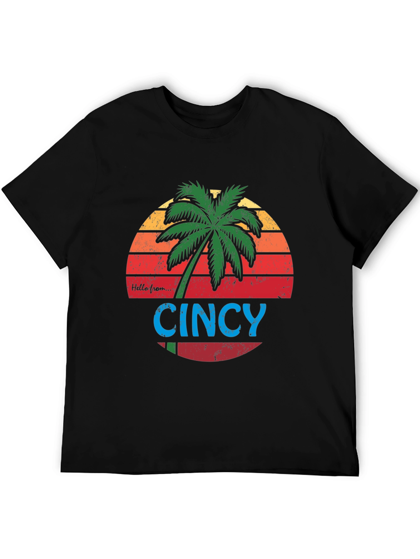 Cincy Palm Tree Graphic Tee - Black