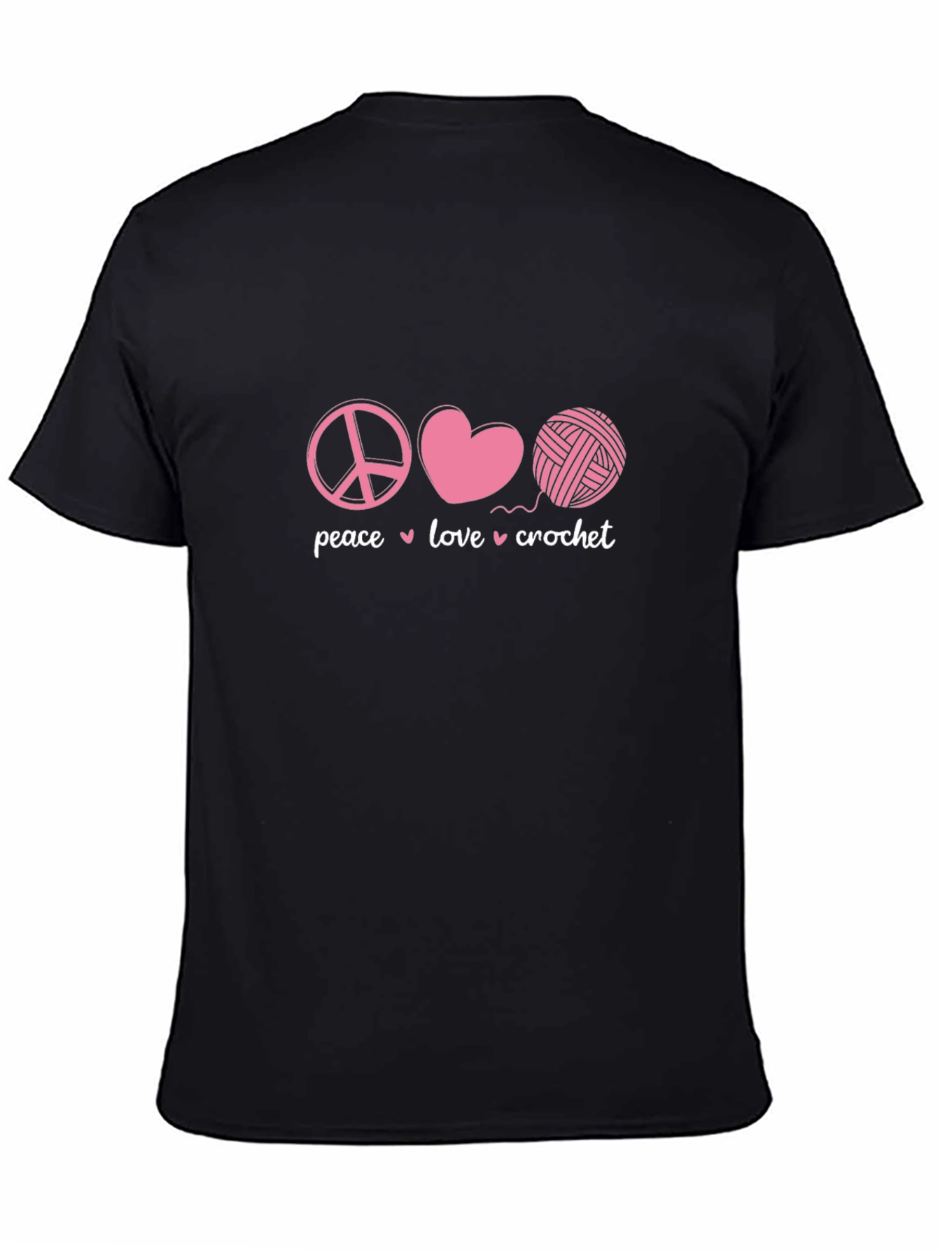 Peace Love Crochet Graphic T-Shirt