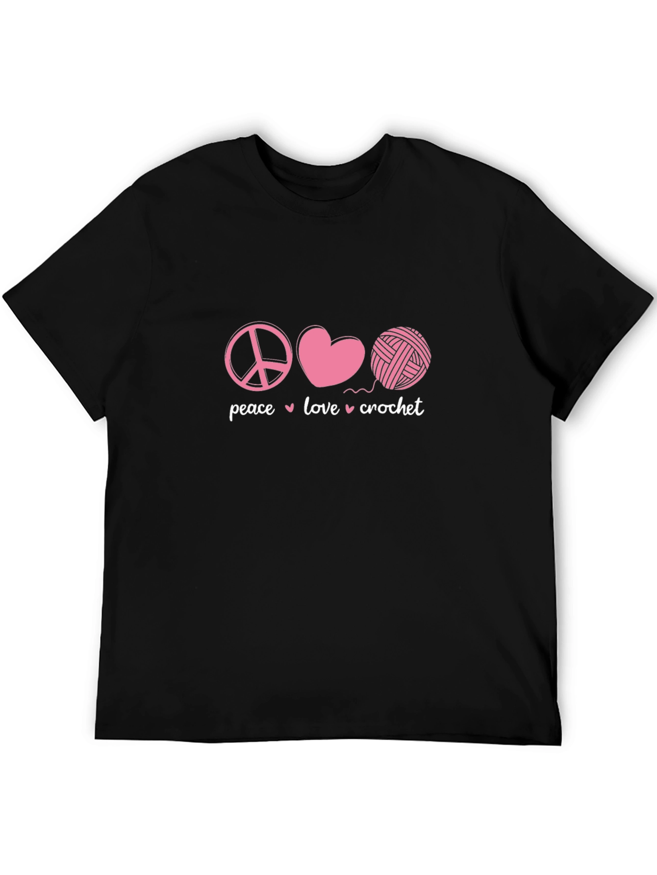 Peace Love Crochet Graphic T-Shirt